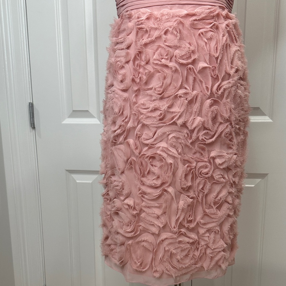 JS Collections Blush Pink 3D  Floral Flutter Sleeve Wedding Guest Dress Size 8 - Picture 6 of 15